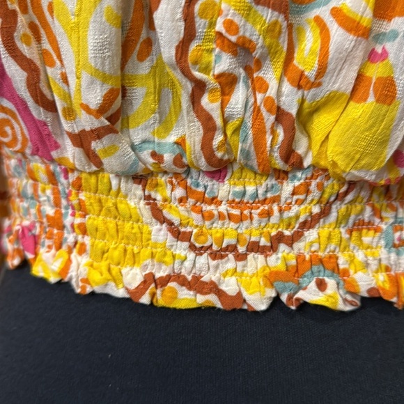 NWT Rachel Zoe Women’s Extra Small Waist Tie Blouse Smocked Dolman Sleeve - Picture 6 of 8